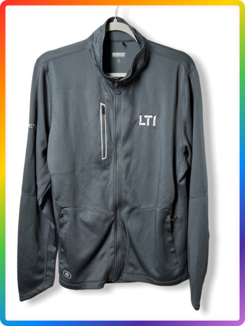 OGIO Endurance Full-Zip Jacket Size M Charcoal Gray LTI bigpiCTUre Embroidered